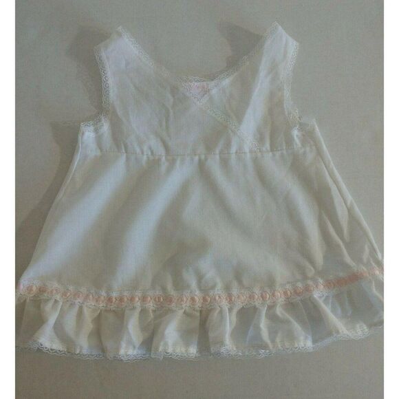 Vintage Girls Undershirt 2T White Pink Lace slip - Picture 5 of 7